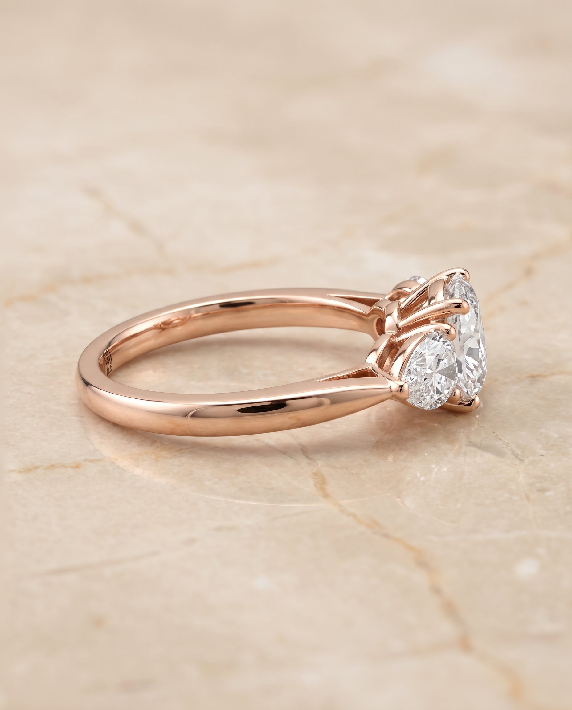 The Angelica setting for cushion diamonds, made to order in 14K Rose Gold | RockHer
