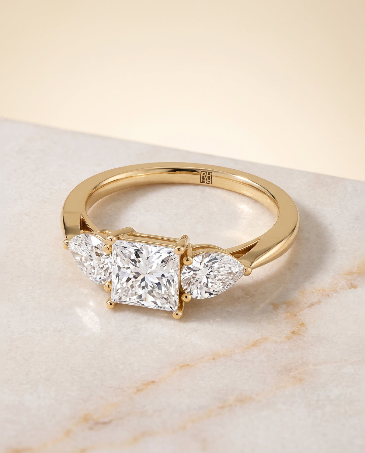 The Angelica princess engagement ring setting in 18K Yellow Gold | RockHer