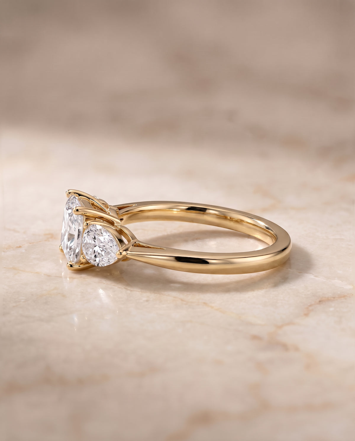 The Angelica setting for princess diamonds, made to order in 18K Yellow Gold | RockHer