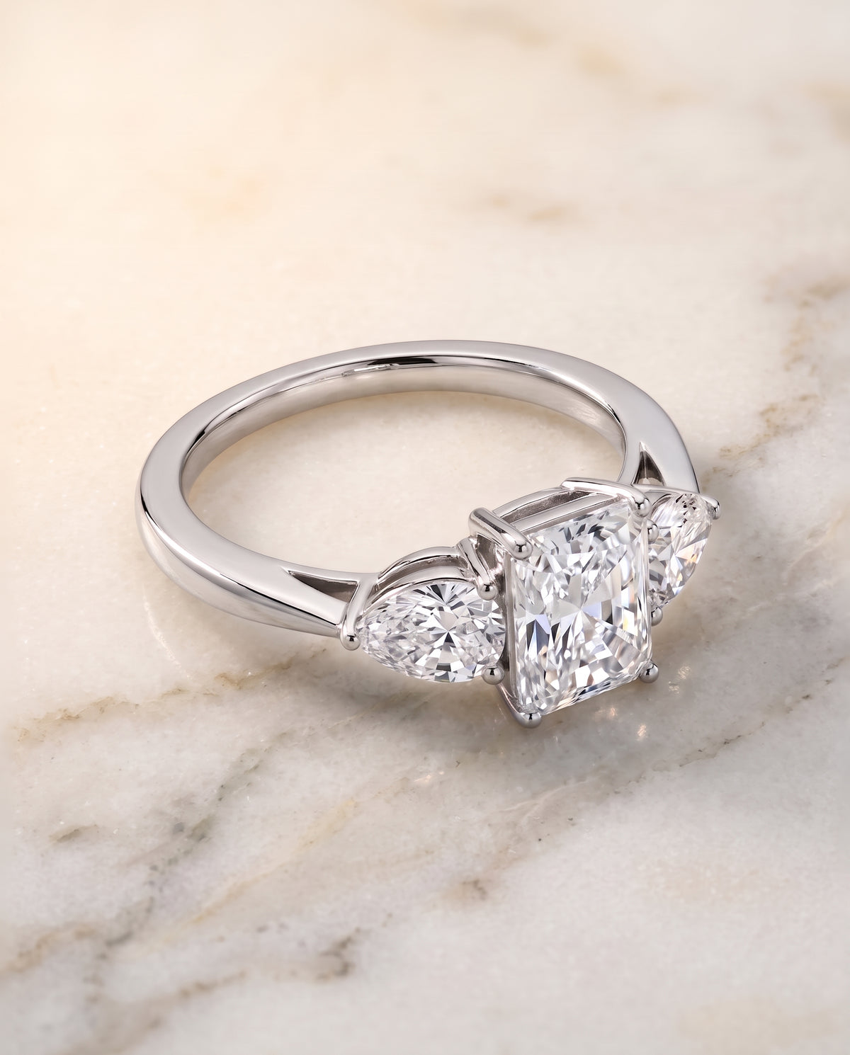 The Angelica radiant engagement ring setting in Platinum | RockHer