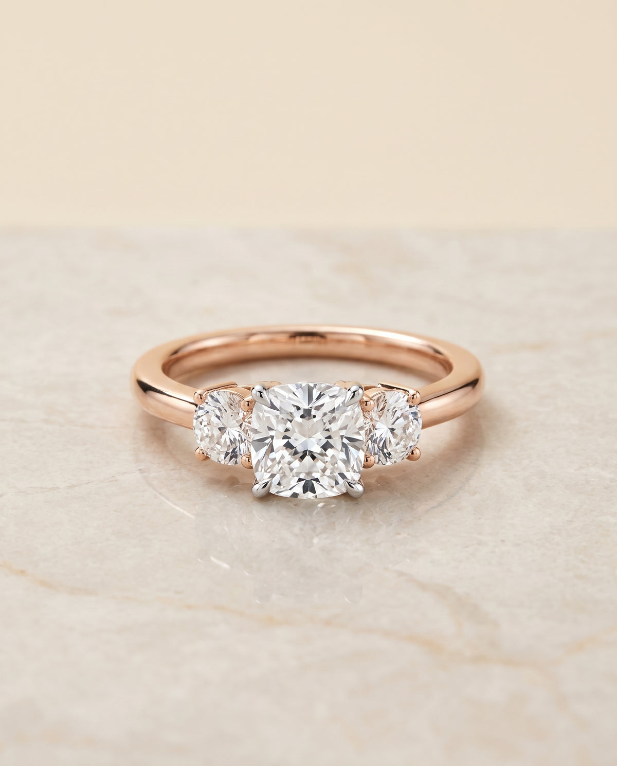 The Anita cushion engagement ring setting in 14K Rose Gold | RockHer