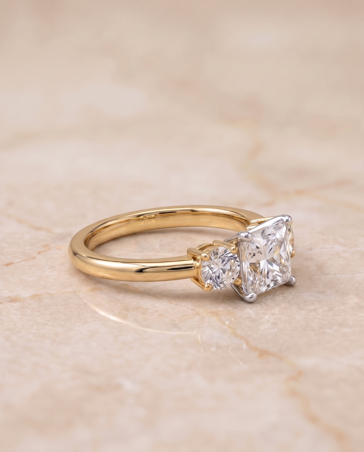 The Anita princess engagement ring setting in 18K Yellow Gold | RockHer