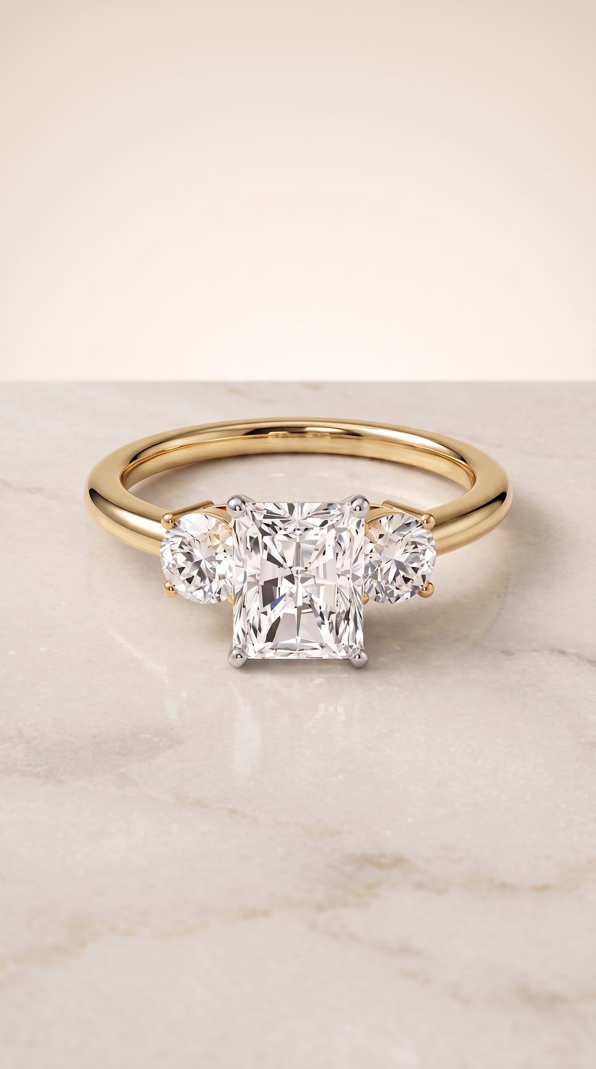 The Anita radiant engagement ring setting in 18K Yellow Gold | RockHer