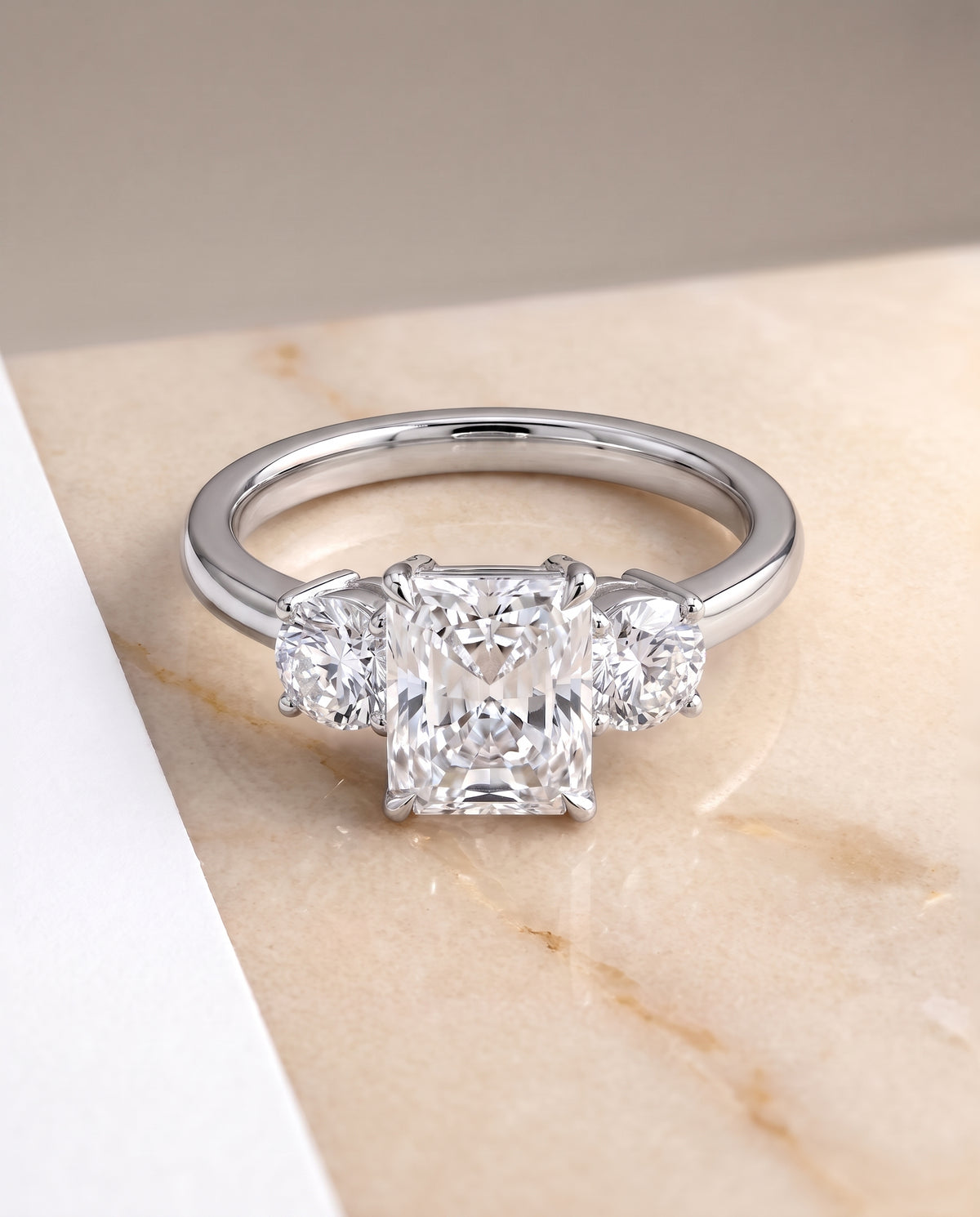 The Anita radiant engagement ring setting in Platinum | RockHer
