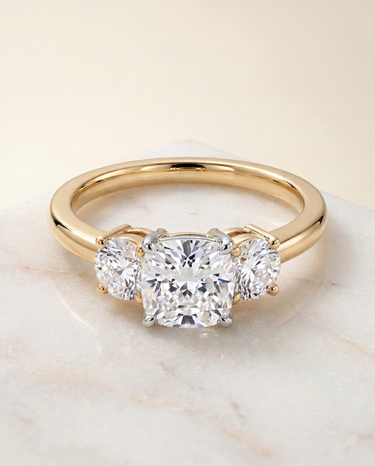 The Anita cushion engagement ring setting in 18K Yellow Gold | RockHer