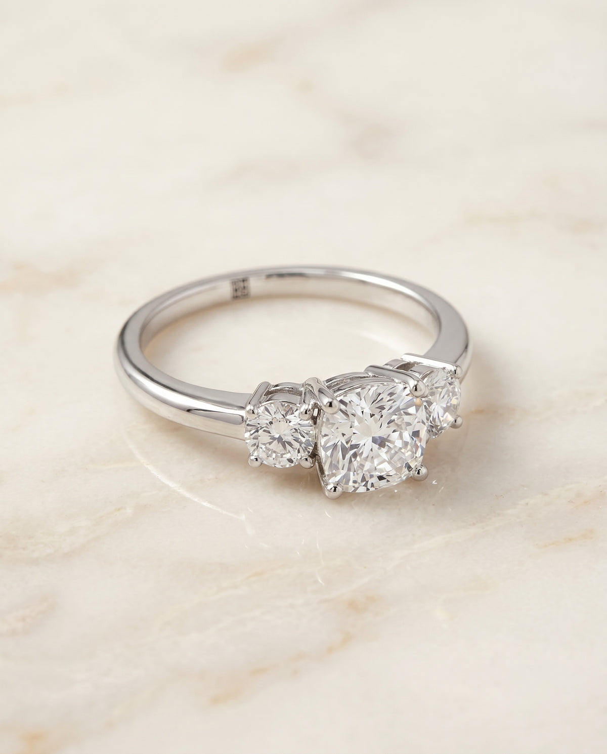 The Anita cushion engagement ring setting in Platinum | RockHer