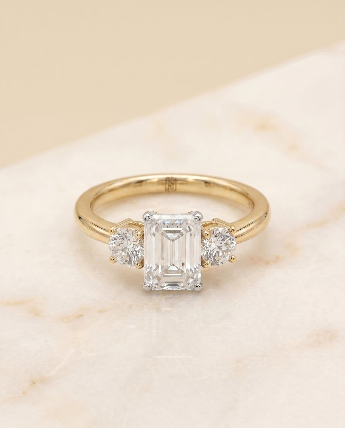 The Anita emerald engagement ring setting in 18K Yellow Gold | RockHer