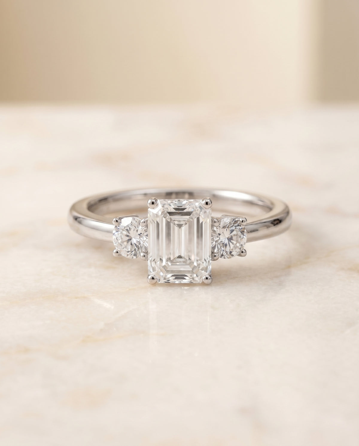 The Anita emerald engagement ring setting in Platinum | RockHer