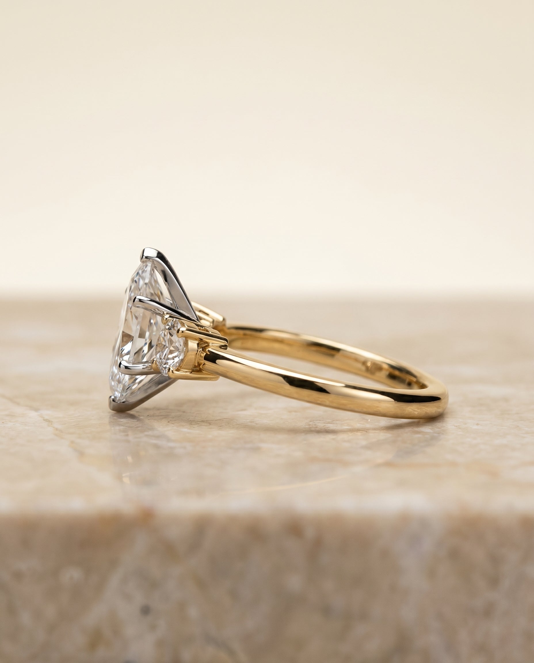 The Anita setting for marquise diamonds, made to order in 18K Yellow Gold | RockHer