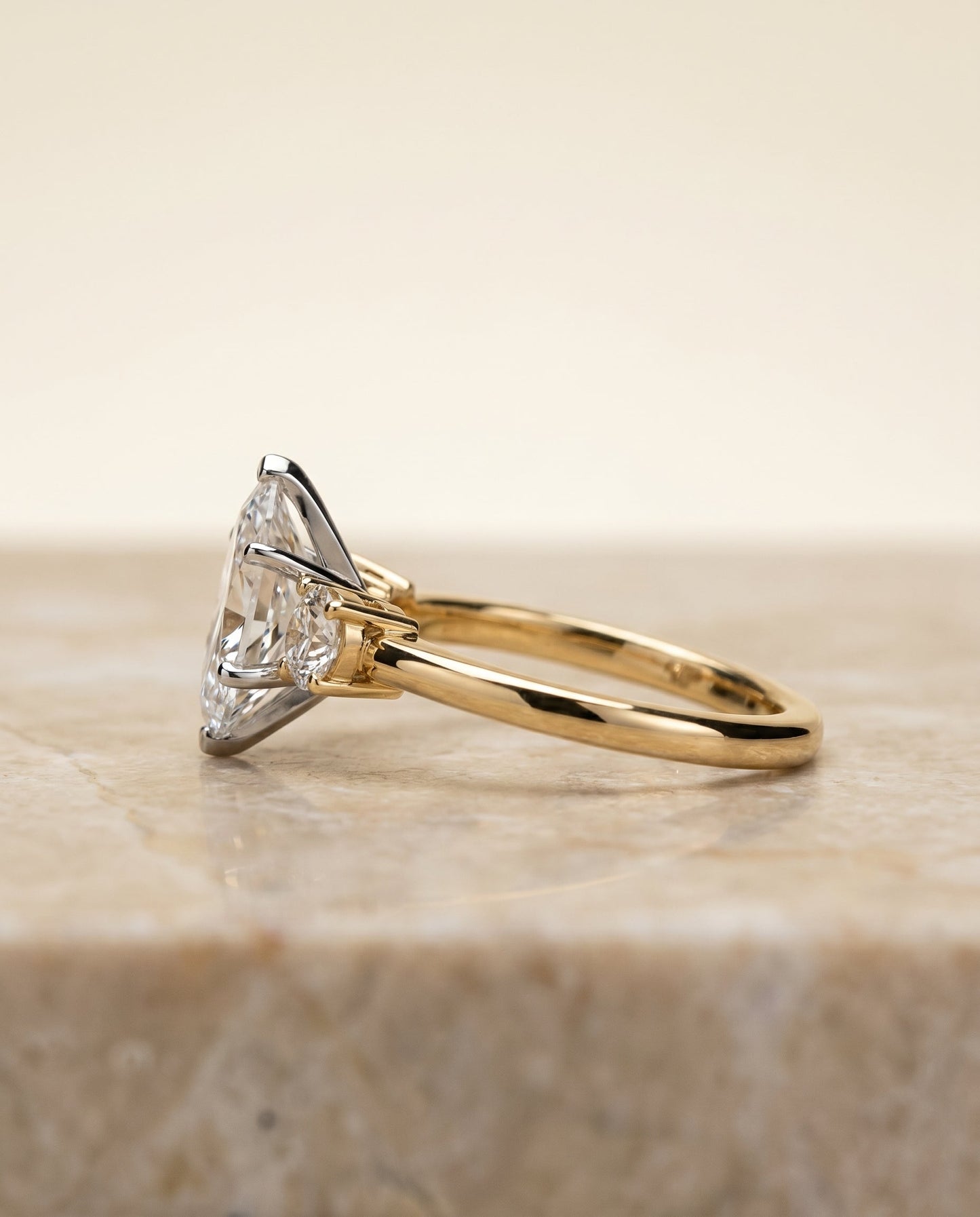 The Anita Select Three Stone Engagement Ring with Lab Diamond in 18K Yellow Gold - view 5