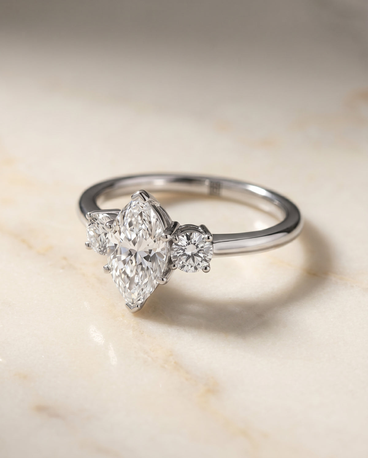 The Anita marquise engagement ring setting in Platinum | RockHer