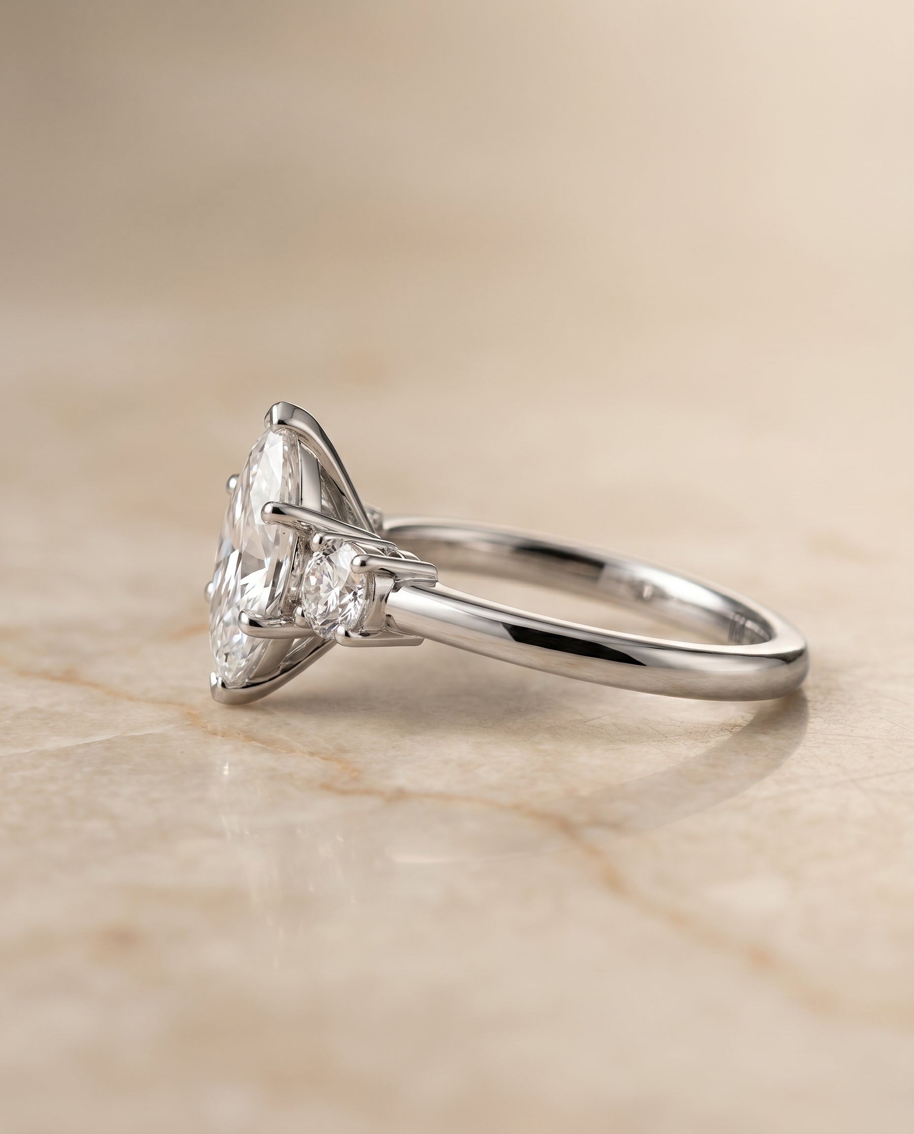 The Anita setting for marquise diamonds, made to order in Platinum | RockHer