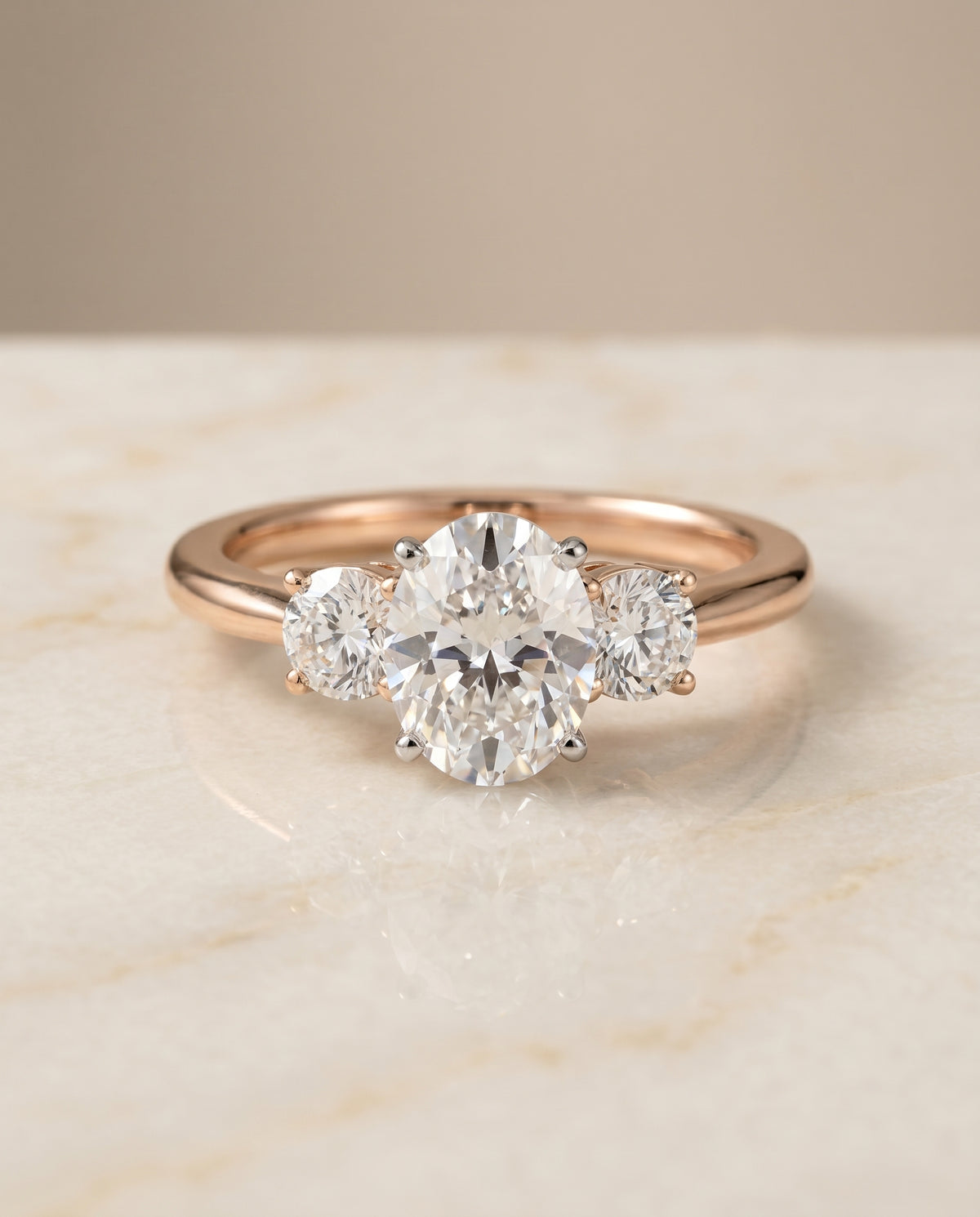 The Anita oval engagement ring setting in 14K Rose Gold | RockHer