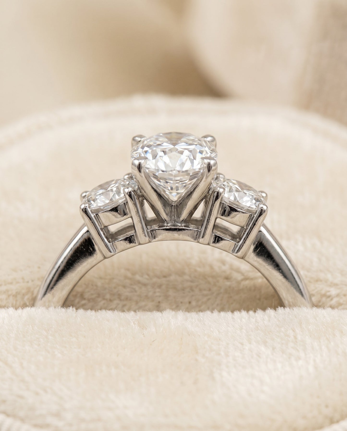 The Anita Select Three Stone Engagement Ring with Lab Diamond in Platinum - view 4