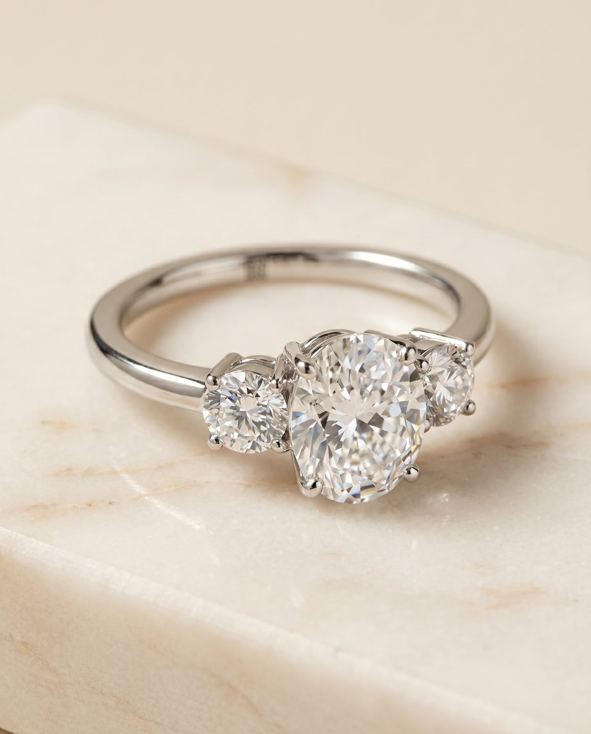 The Anita oval engagement ring setting in Platinum | RockHer