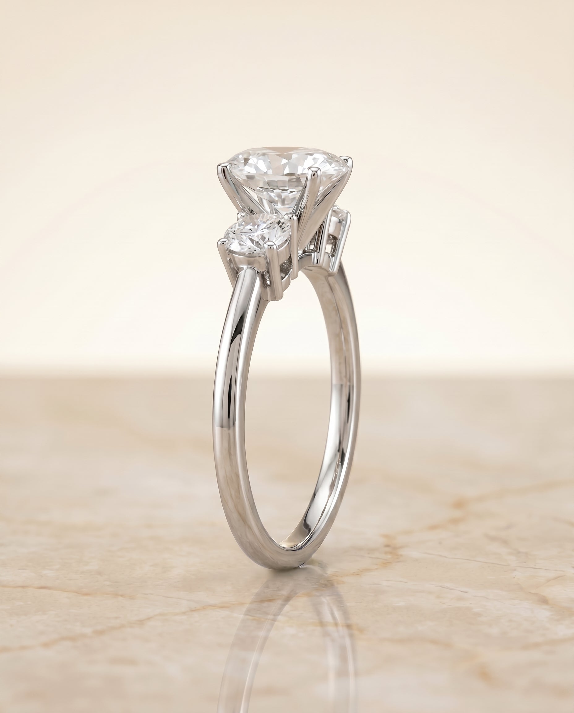 The Anita setting for oval diamonds, made to order in Platinum | RockHer