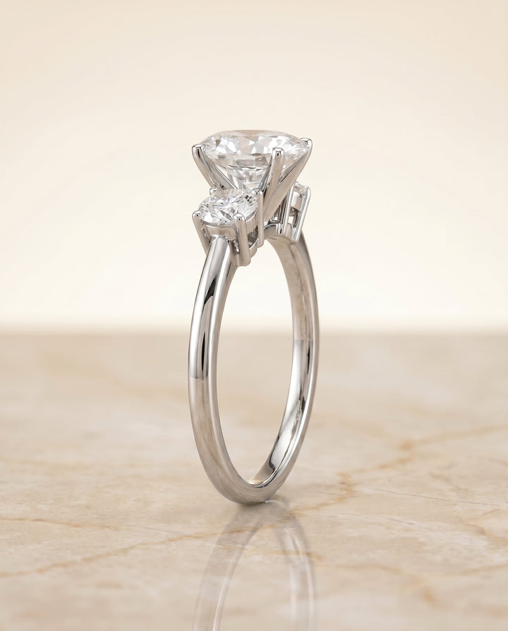 The Anita Select Three Stone Engagement Ring with Lab Diamond in Platinum - view 5