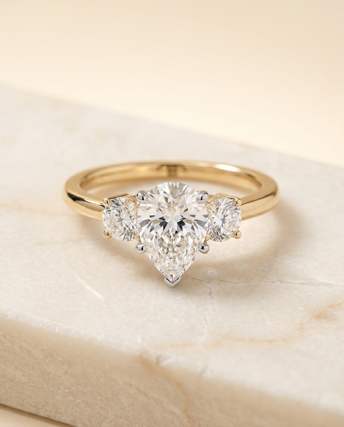 The Anita pear engagement ring setting in 18K Yellow Gold | RockHer
