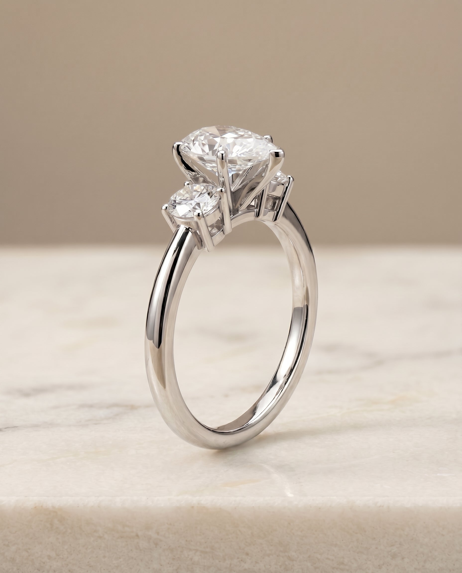 Classic Three Stone styling on The Anita pear engagement ring setting | RockHer