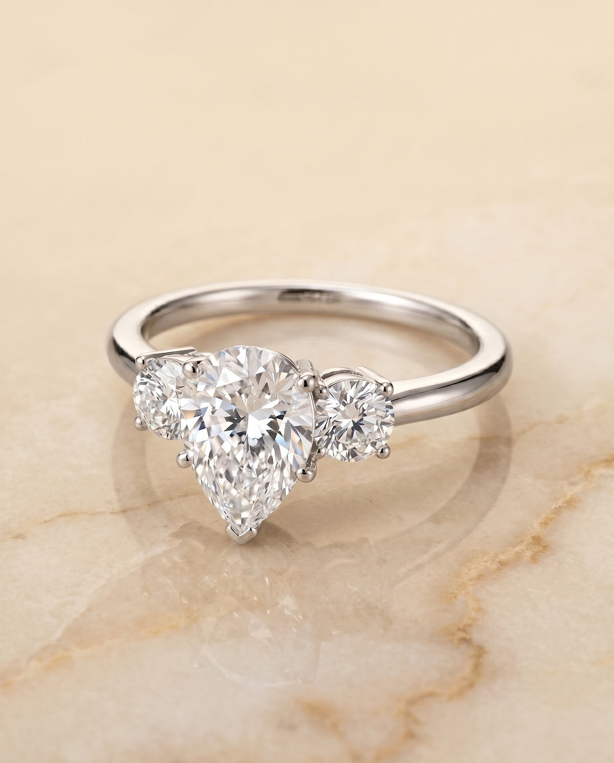 The Anita pear engagement ring setting in Platinum | RockHer