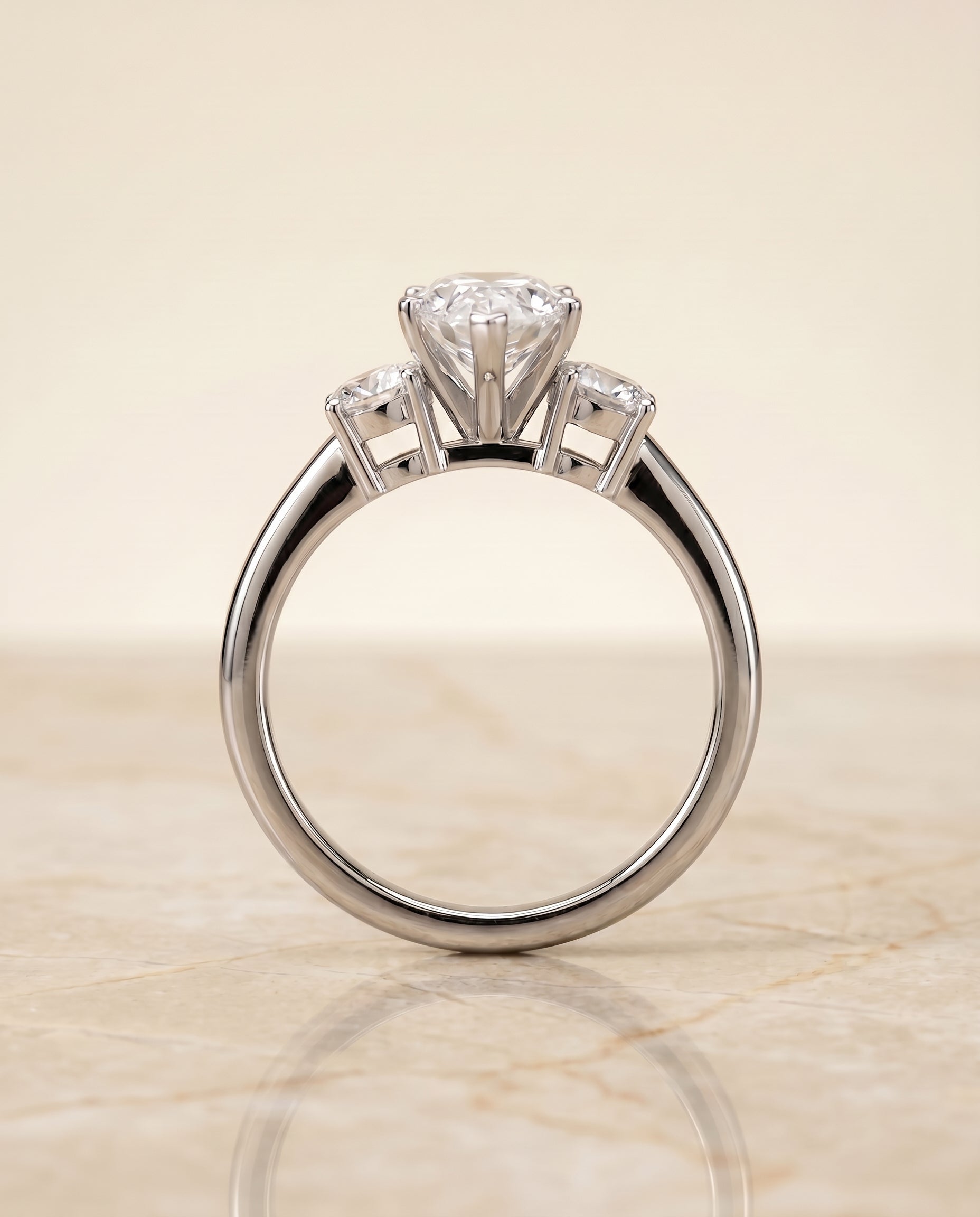 The Anita setting for pear diamonds, made to order in Platinum | RockHer
