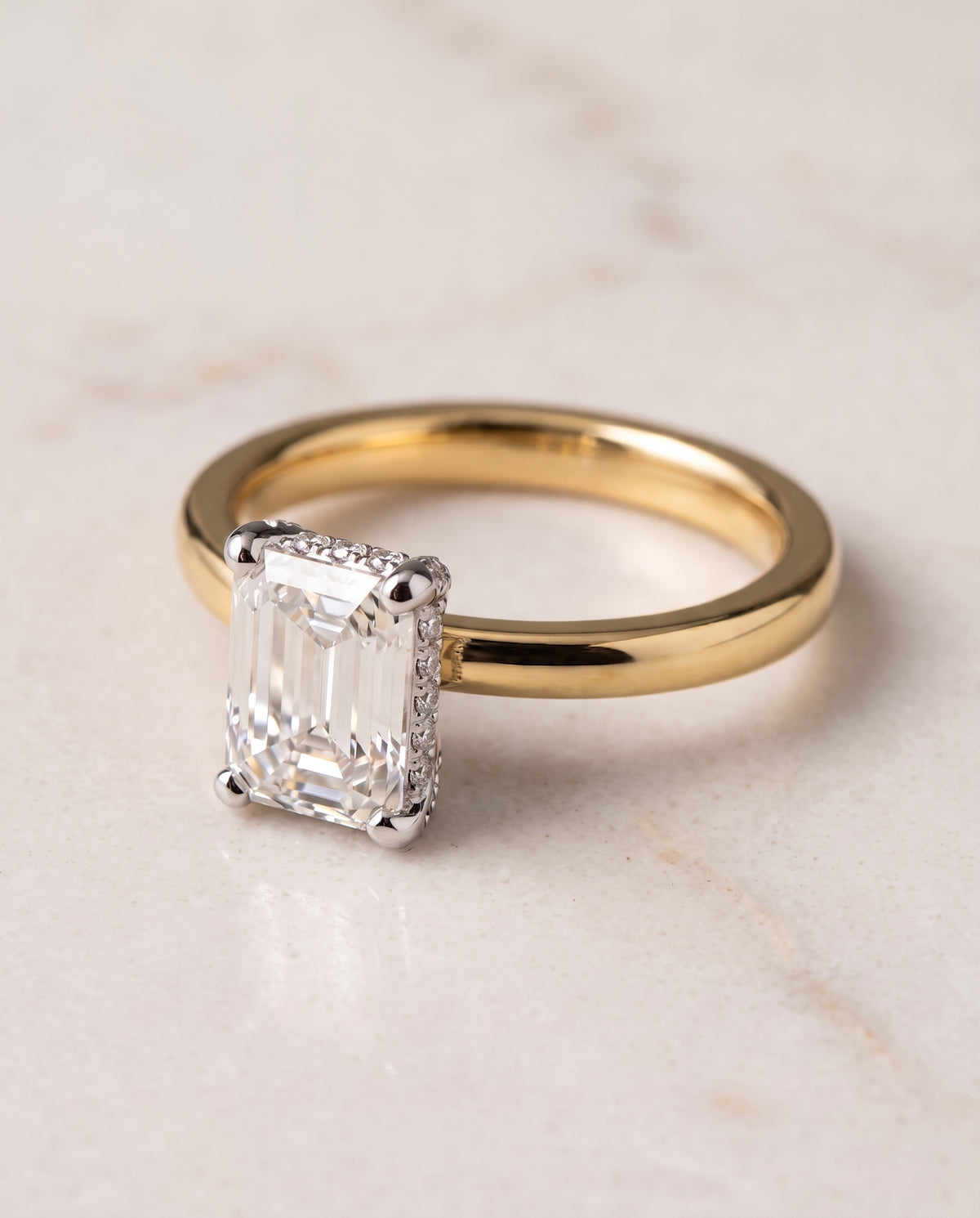The Annabelle emerald engagement ring setting in 18K Yellow Gold | RockHer