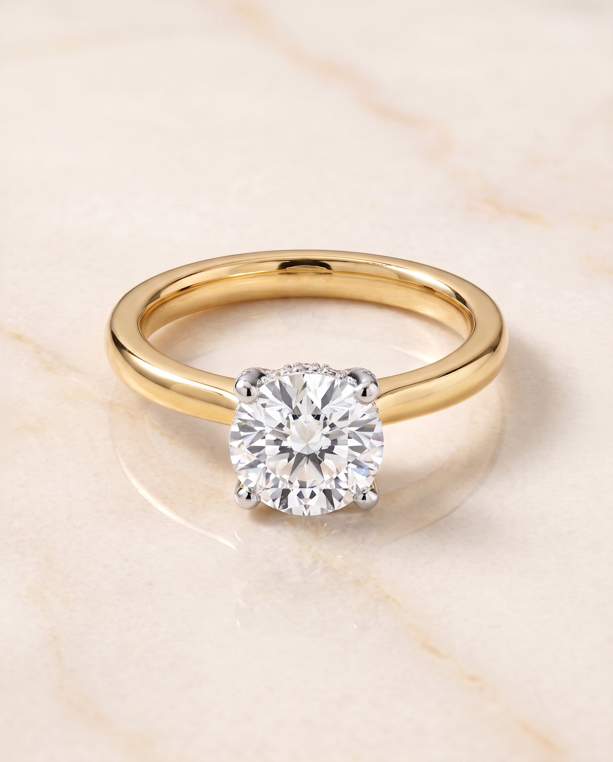The Annabelle round engagement ring setting in 18K Yellow Gold | RockHer