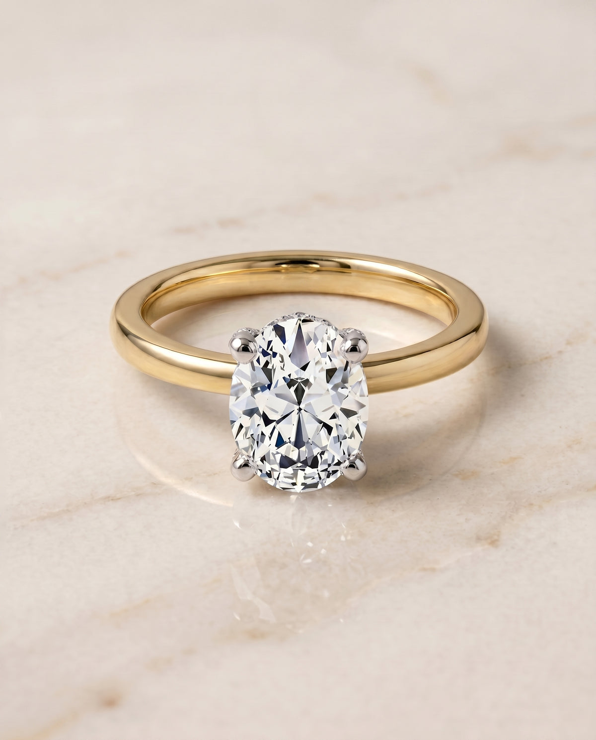 The Annabelle oval engagement ring setting in 18K Yellow Gold | RockHer
