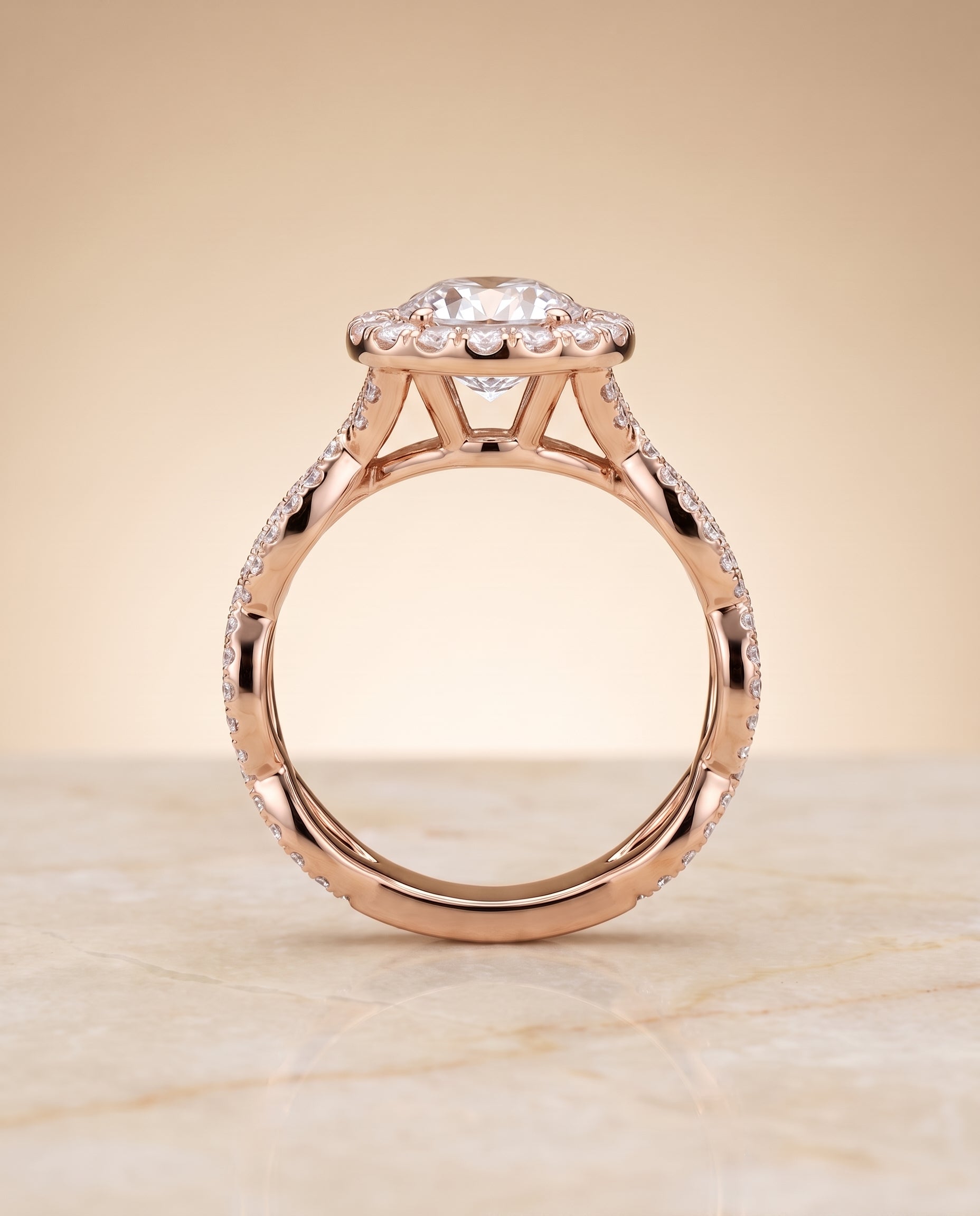 Halo styling on The Annie round engagement ring setting | RockHer