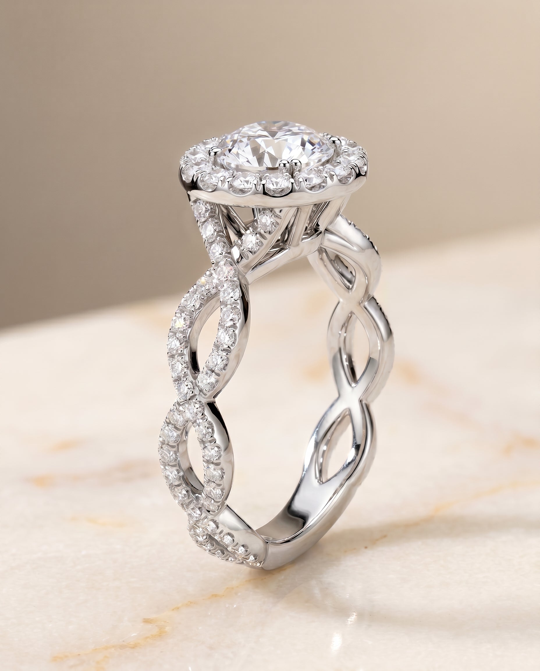 Halo styling on The Annie round engagement ring setting | RockHer