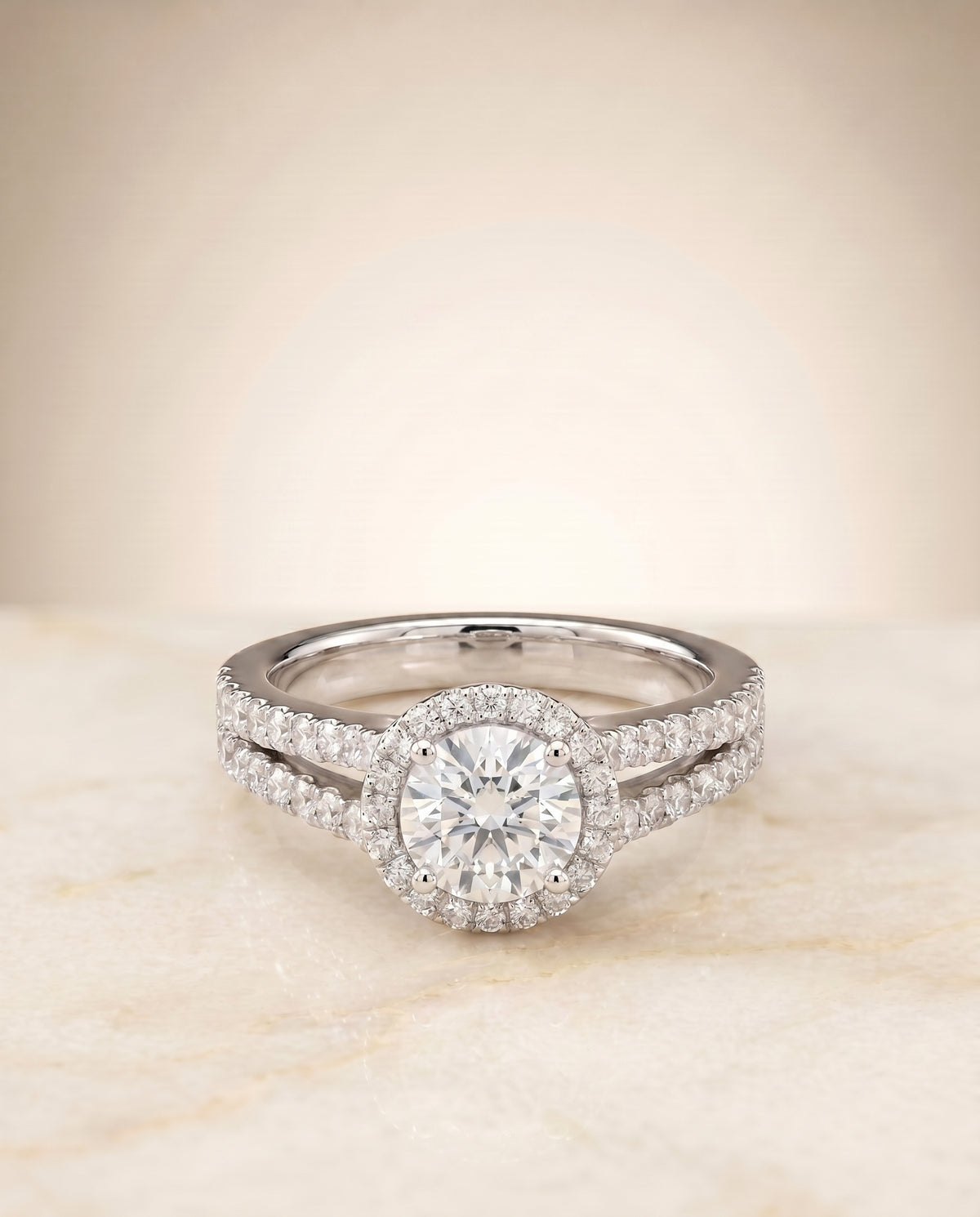 The Aretha cushion engagement ring setting in Platinum | RockHer