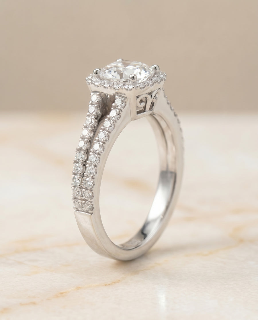 The Aretha Engagement Ring, made to order in our Los Angeles atelier