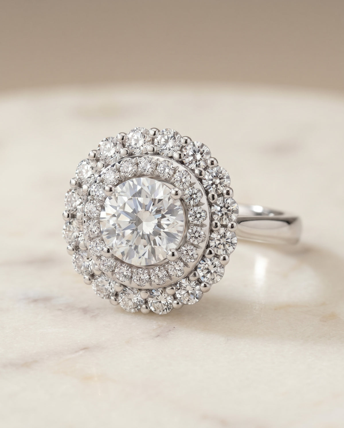 The Arietta round engagement ring setting in Platinum | RockHer