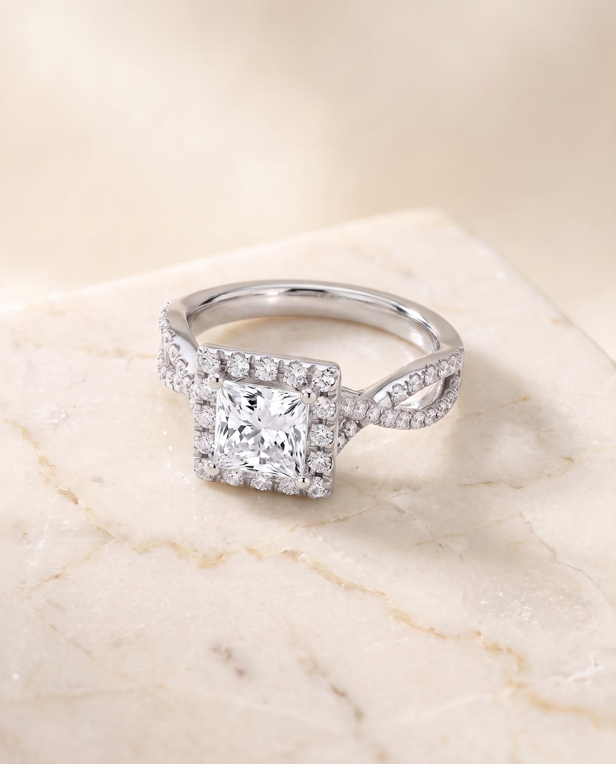 The Audra princess engagement ring setting in Platinum | RockHer