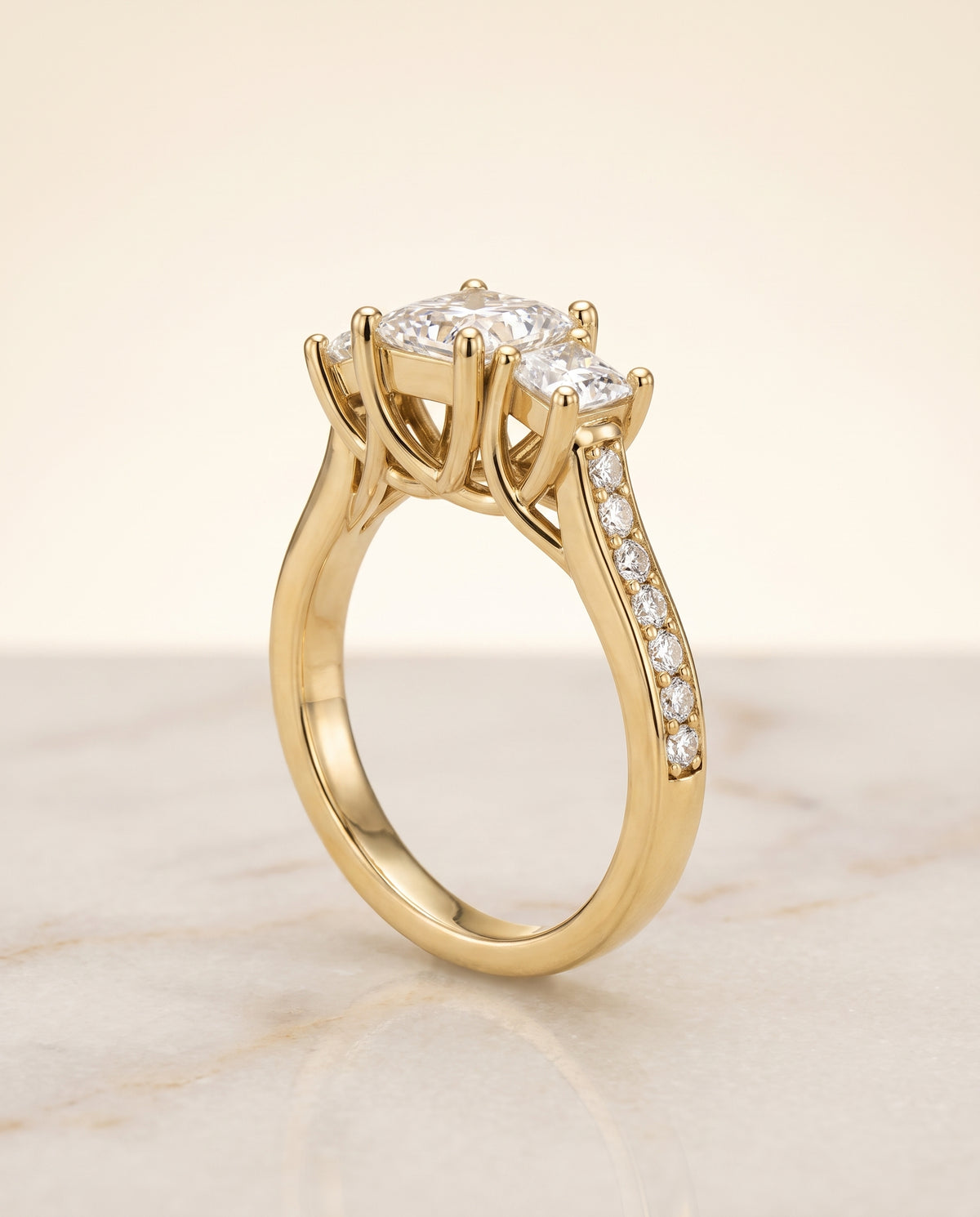 The Avery princess engagement ring setting in 18K Yellow Gold | RockHer