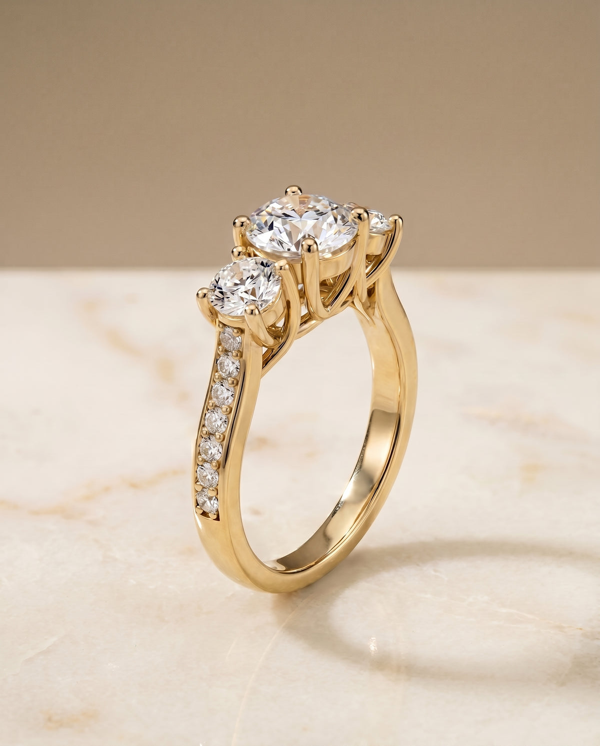The Avery setting for round diamonds, made to order in 18K Yellow Gold | RockHer