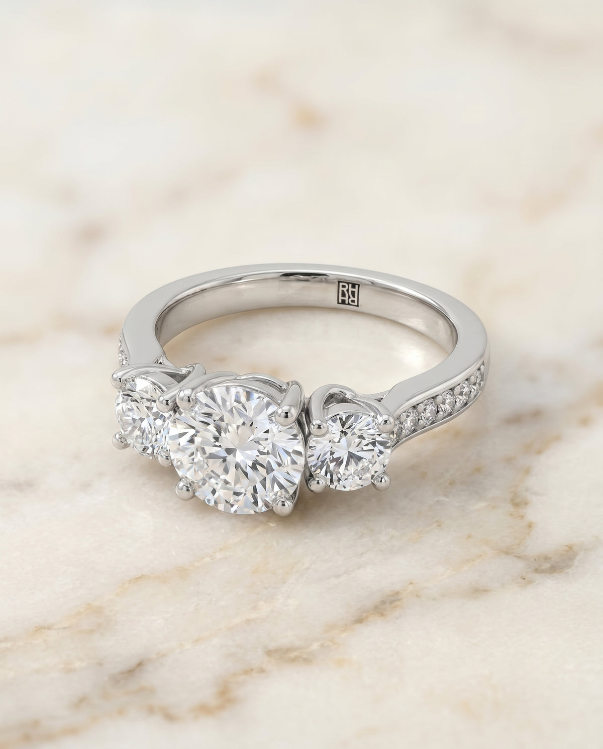 The Avery round engagement ring setting in Platinum | RockHer