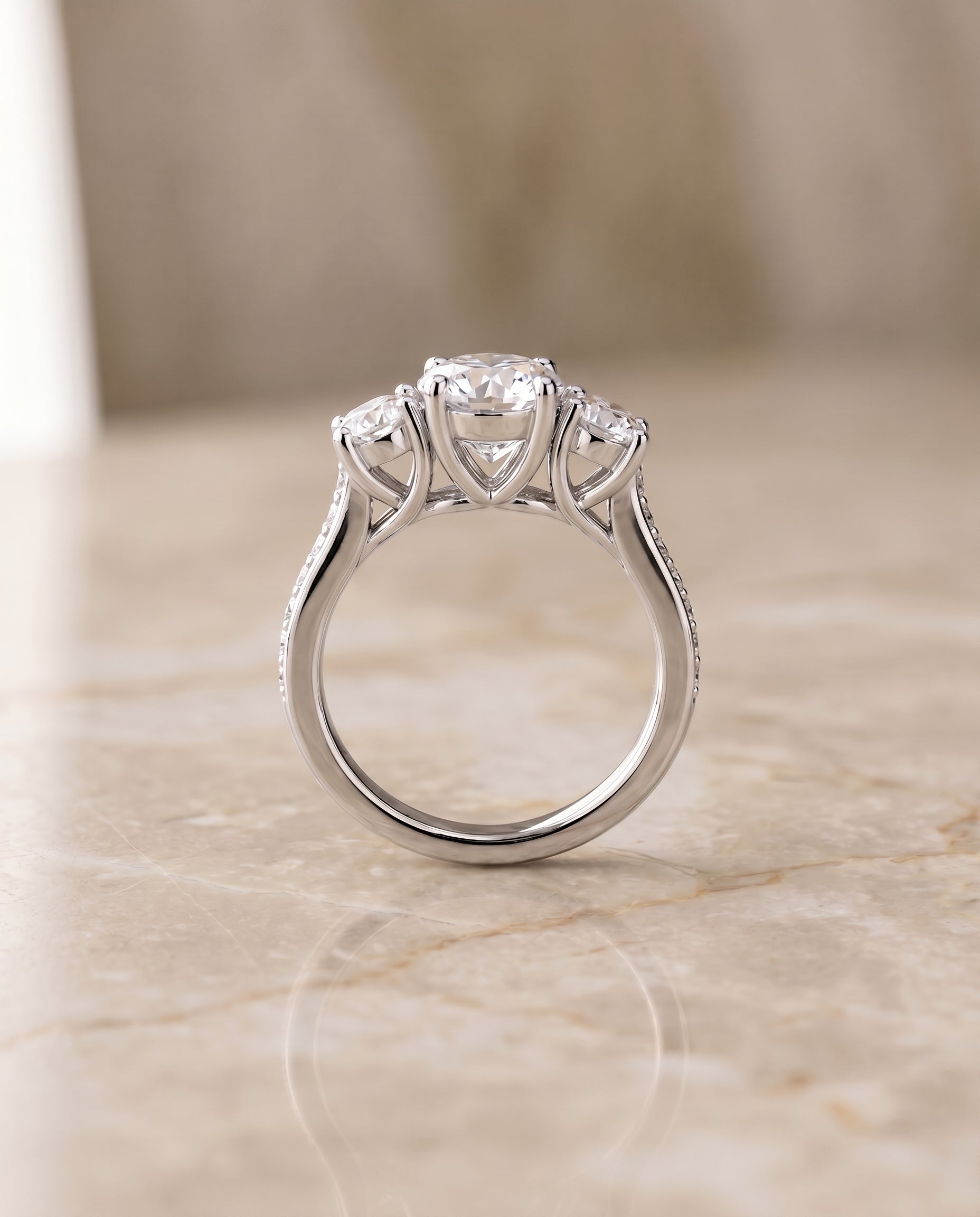 The Avery setting for round diamonds, made to order in Platinum | RockHer