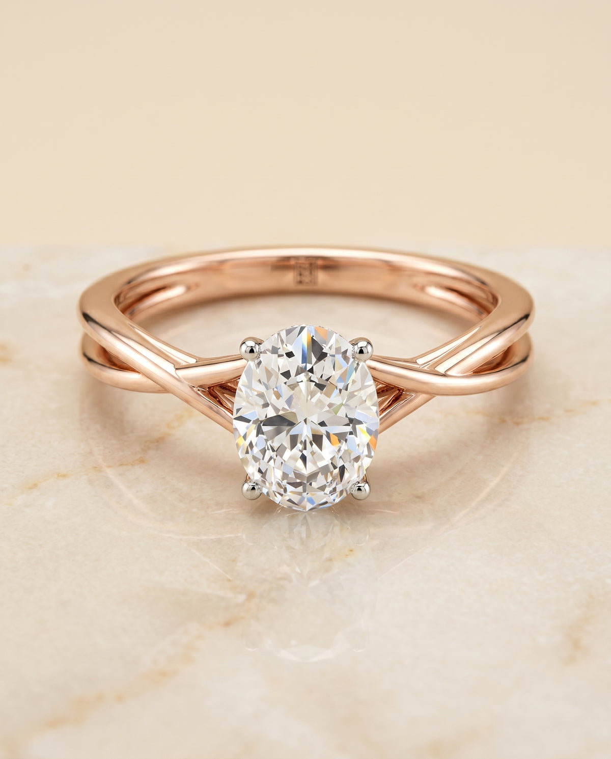 The Blondie oval engagement ring setting in 14K Rose Gold | RockHer