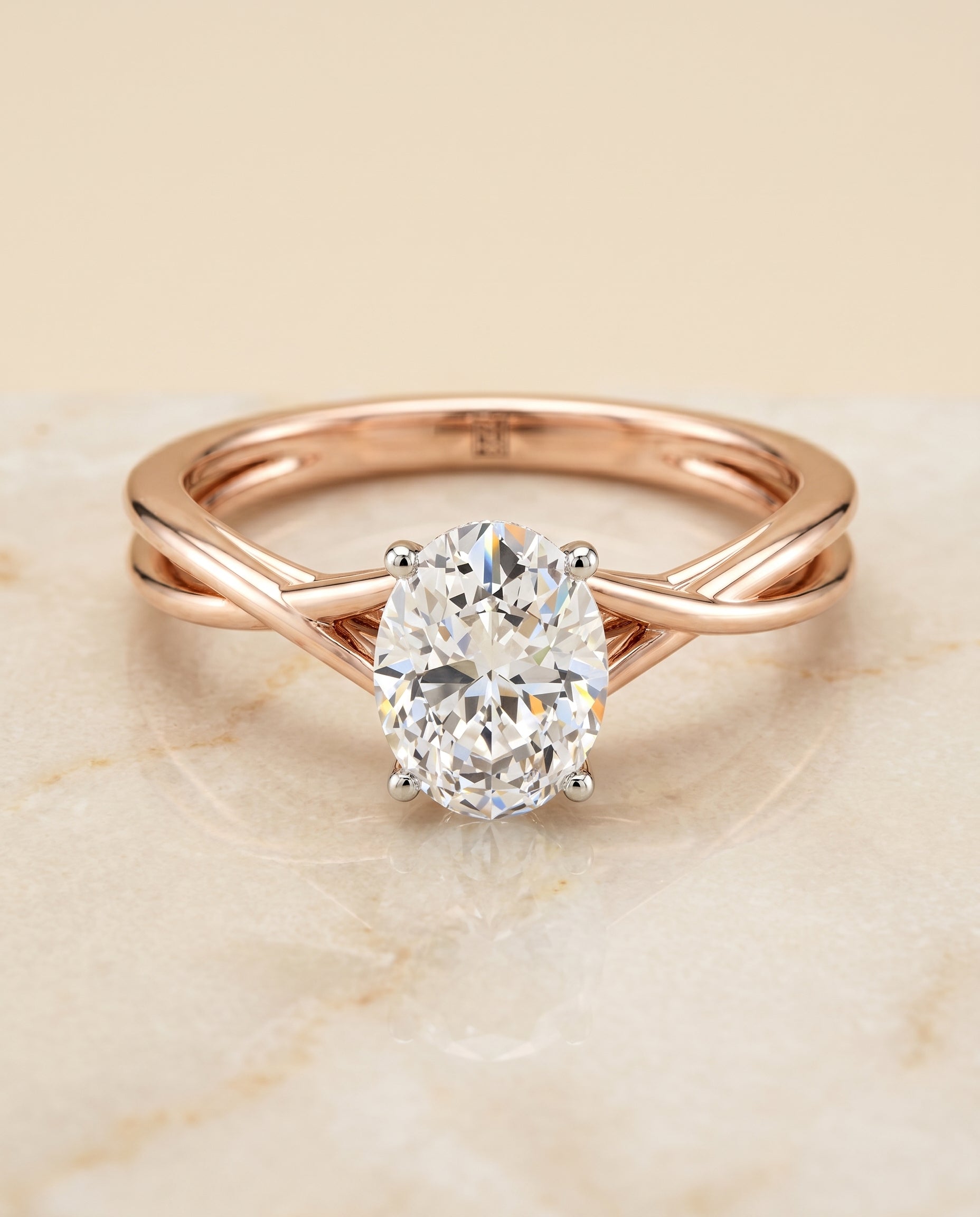 The Blondie Select Solitaire Engagement Ring with Lab Diamond in 14K Rose Gold - view 1
