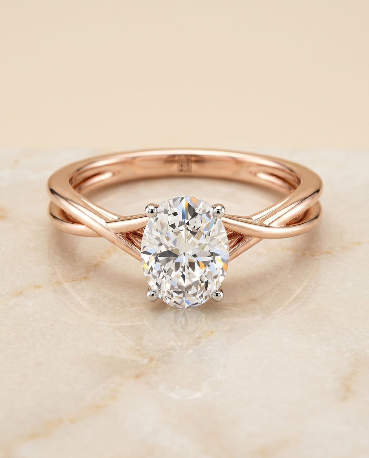 The Blondie oval engagement ring setting in 14K Rose Gold | RockHer