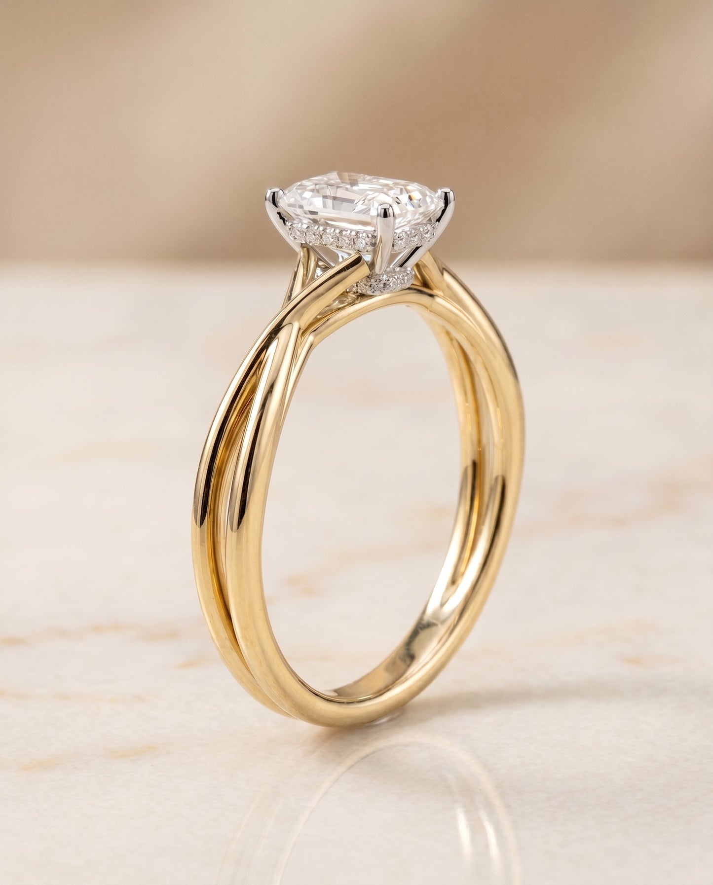 The Blondie Select Solitaire Engagement Ring with Lab Diamond in 18K Yellow Gold - view 2