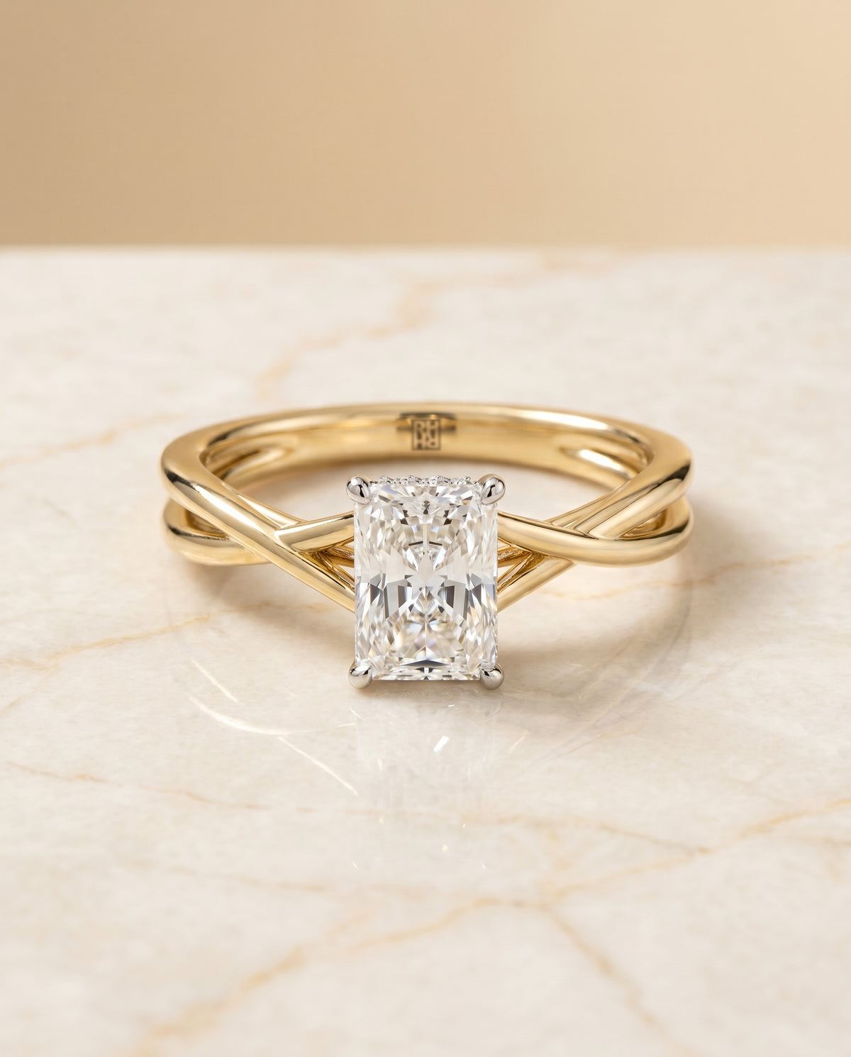 The Blondie radiant engagement ring setting in 18K Yellow Gold | RockHer