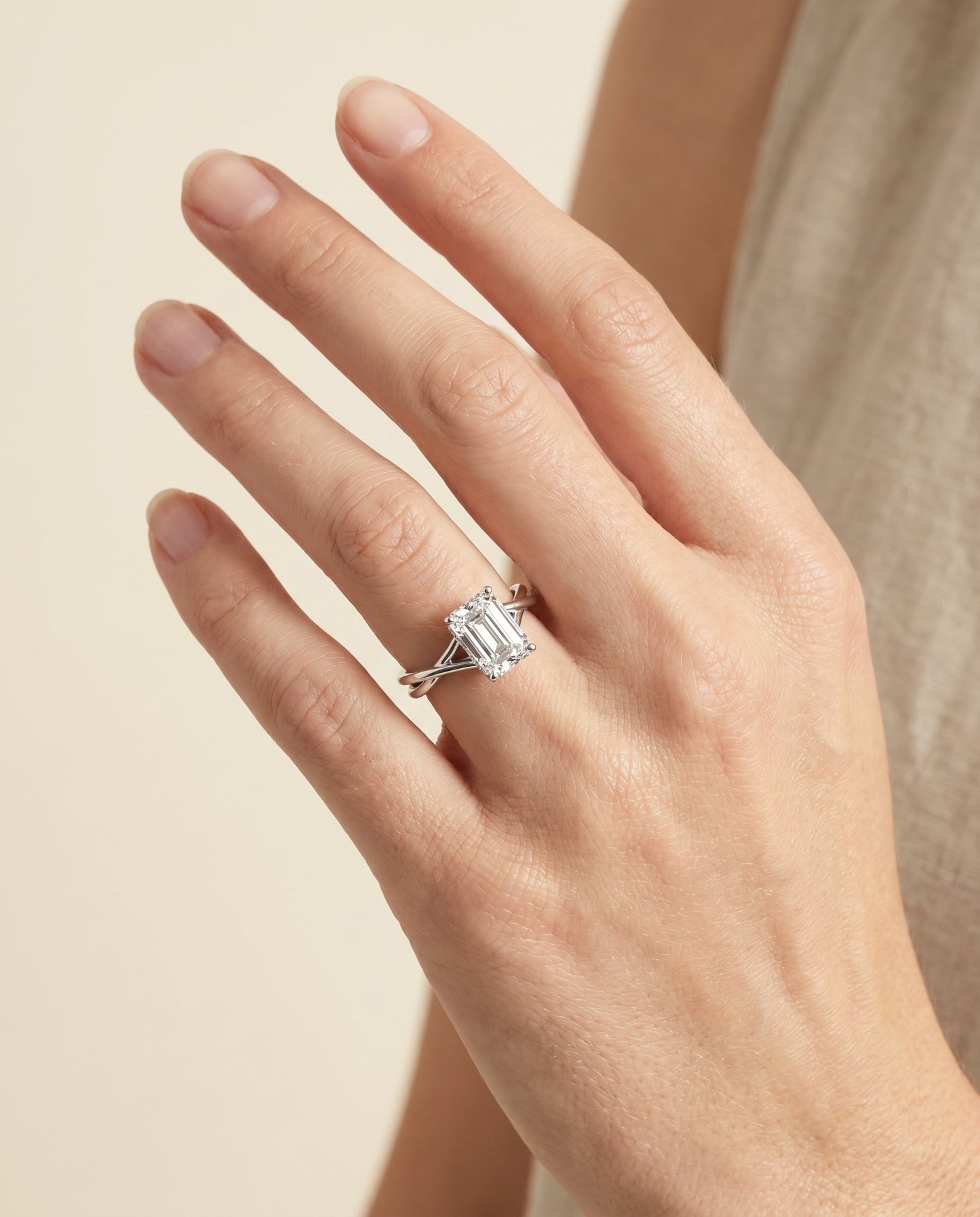 The Blondie Select Solitaire Engagement Ring with Lab Diamond in Platinum - view 3