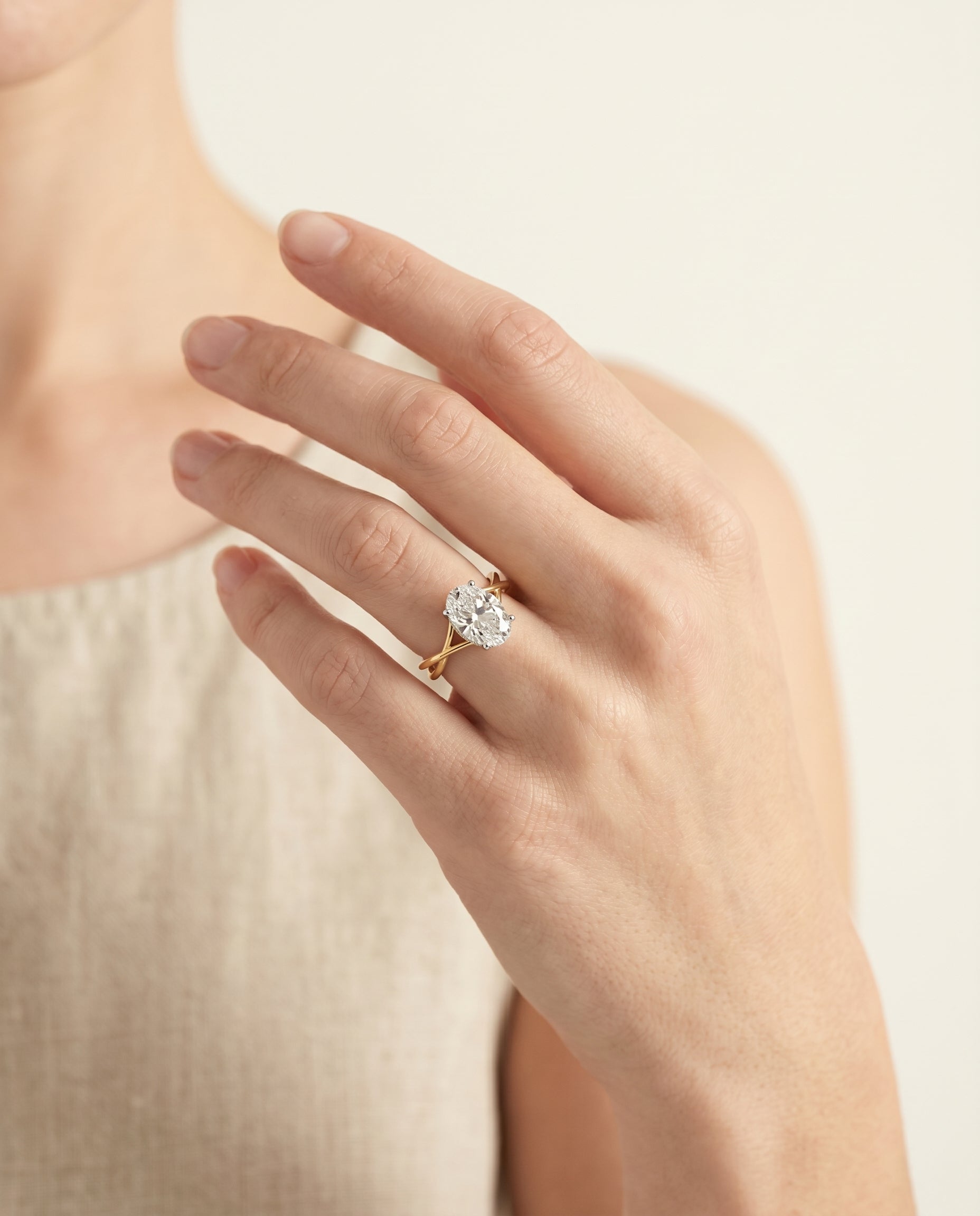 The Blondie setting for oval diamonds, made to order in 18K Yellow Gold | RockHer