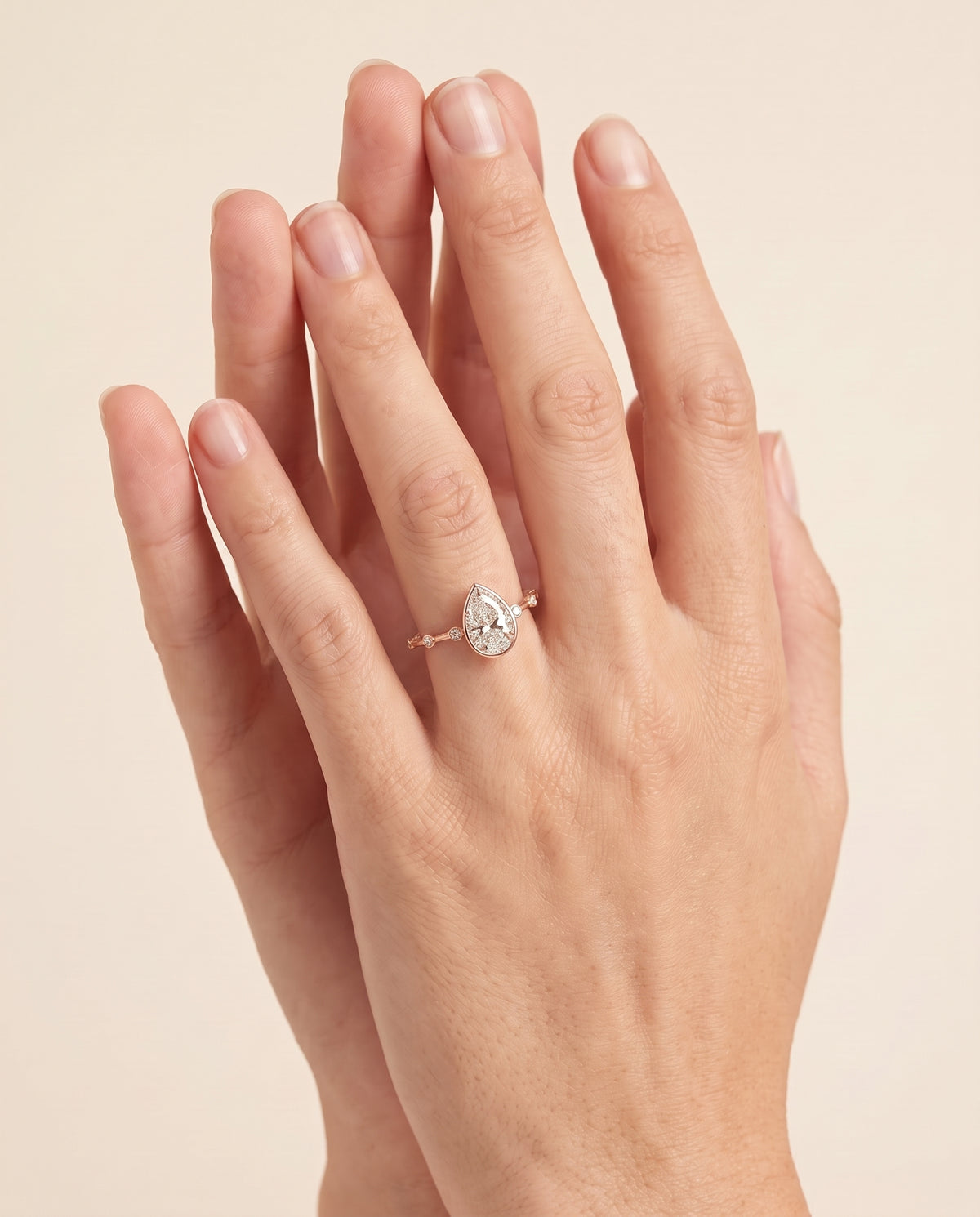 The Brandi Bezel Accent Solitaire Princess Cut Engagement Ring Setting in 14K Rose Gold