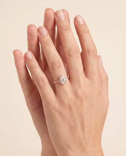 The Brandi Bezel Accent Solitaire Princess Cut Engagement Ring Setting in 14K Rose Gold