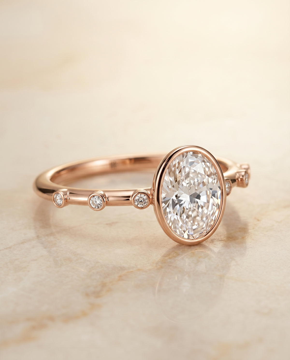 The Brandi oval engagement ring setting in 14K Rose Gold | RockHer