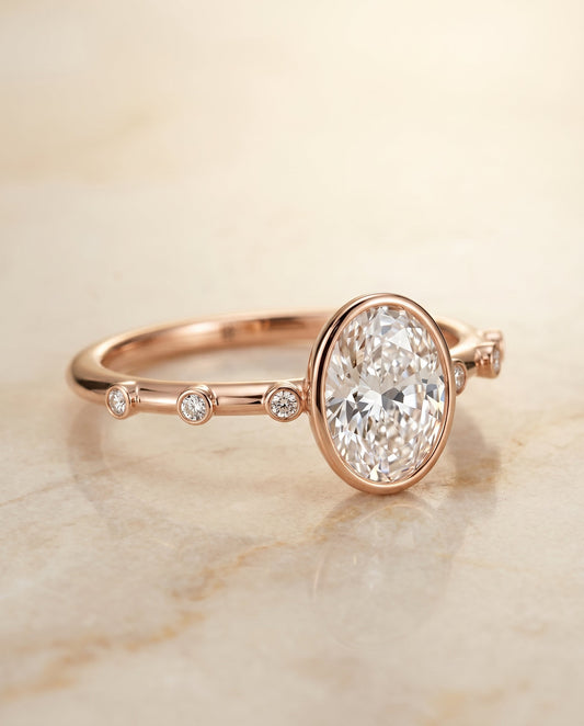 The Brandi Select Solitaire Engagement Ring with Lab Diamond in 14K Rose Gold - view 1