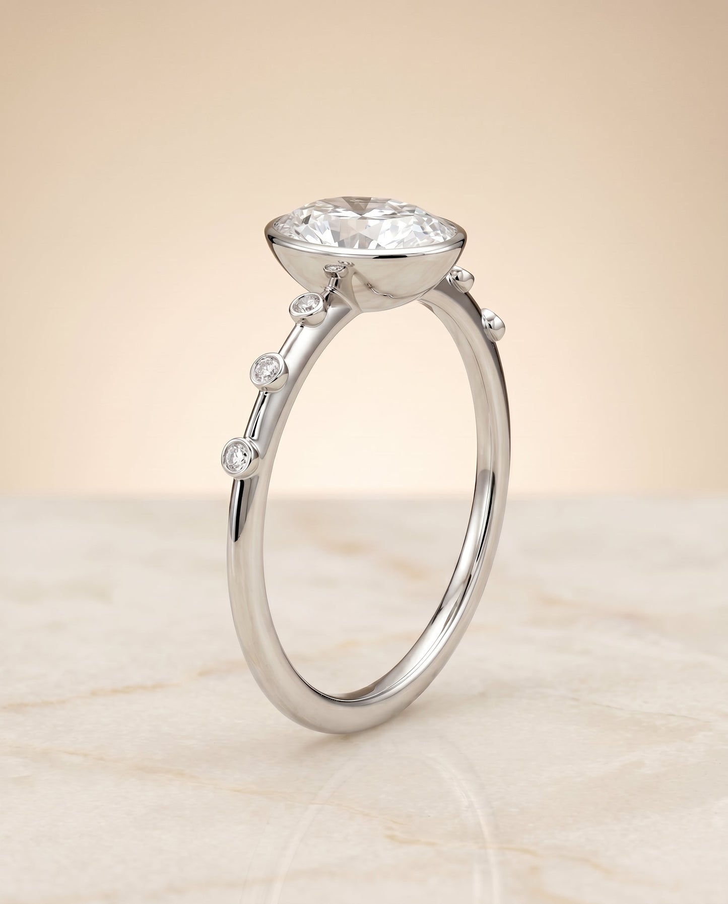 The Brandi Select Solitaire Engagement Ring with Lab Diamond in 18K White Gold - view 2